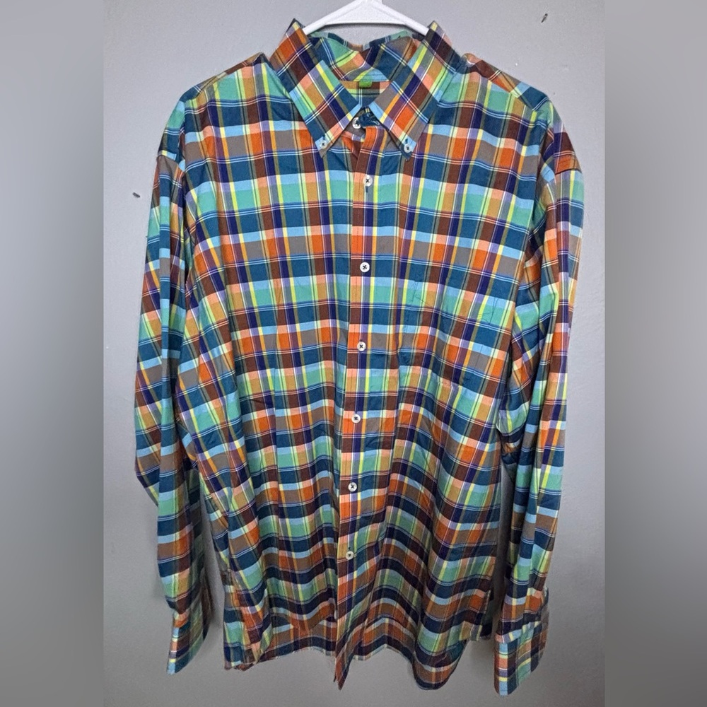 Forsyth‎ Of Canada Dress Shirt Mens XL Multicolor Plaid Non Iron Button